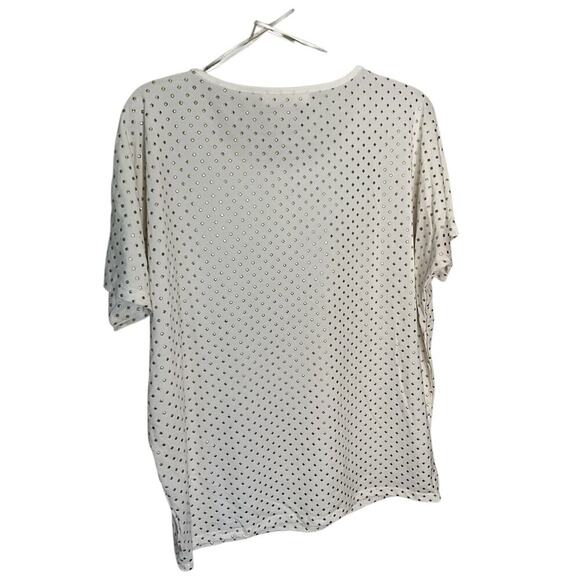 Micheal Kors Studded Top Dolman Short Sleeves Jursey Pullover White Size M NEW - Picture 2 of 5